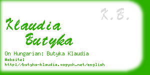 klaudia butyka business card
